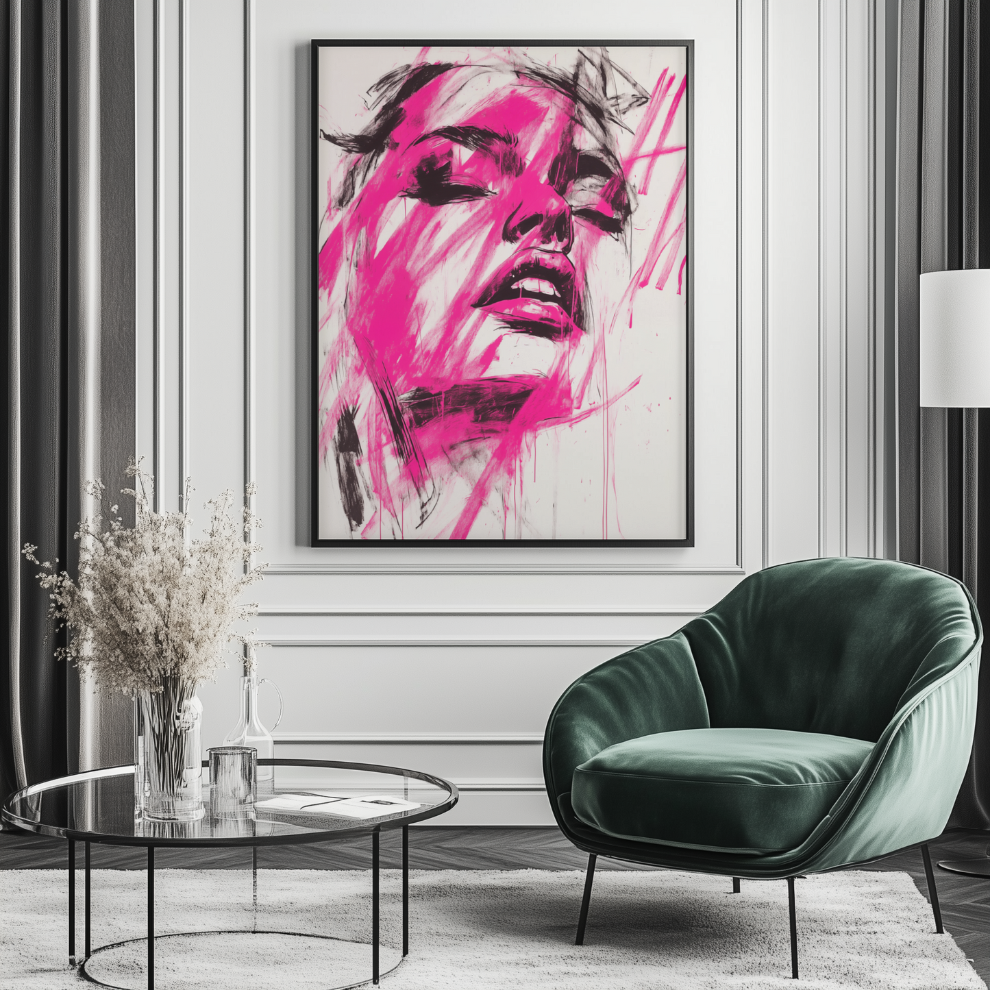 Fuchsia-Explosion | Gerahmte Leinwand - Pixara