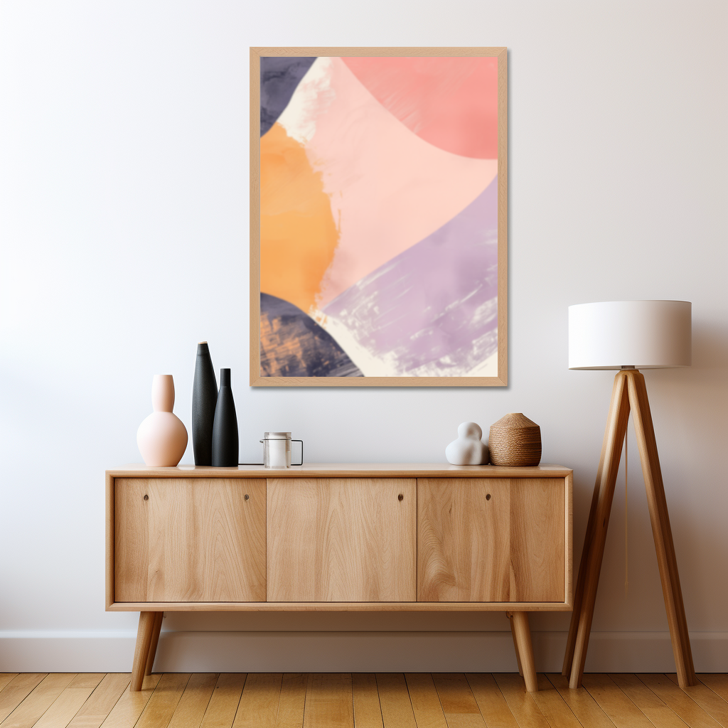 Geometrische Morgenröte | Gerahmte Leinwand - Pixara
