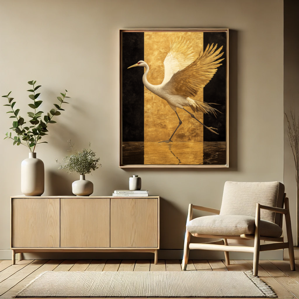 Goldener Kranich Tanz - Pixara