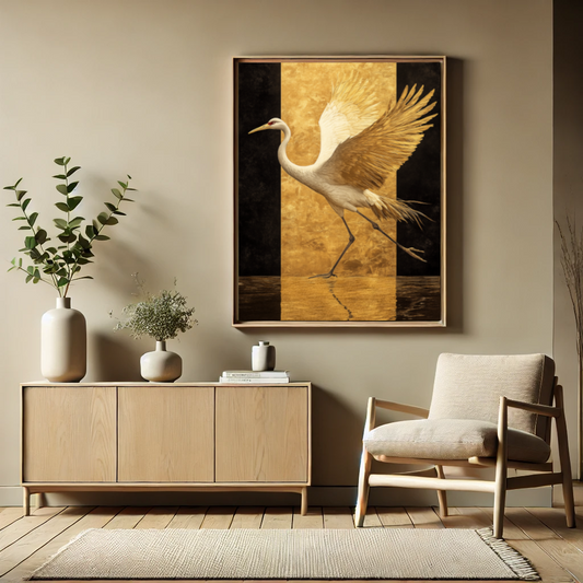 Goldener Kranich Tanz - Pixara