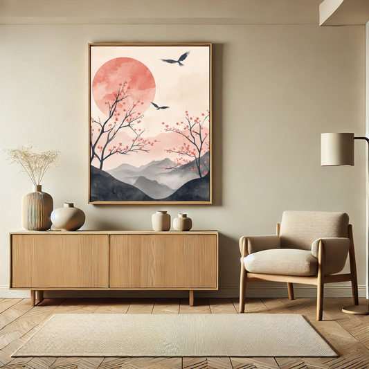Japandi-Kirschblütenlandschaft - Pixara