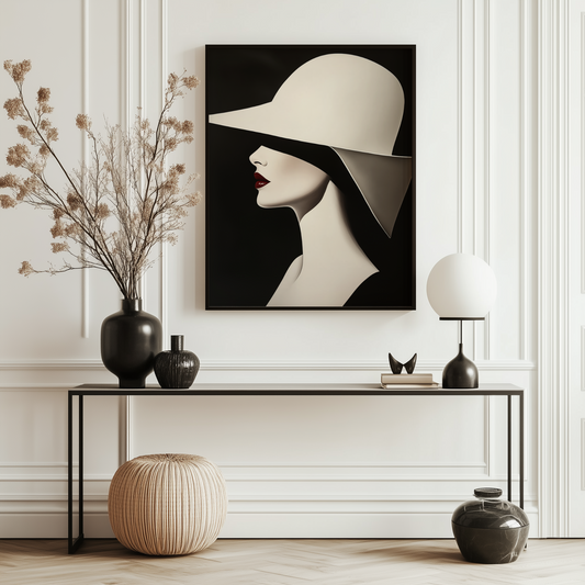 Minimalistisches Profil | Gerahmte Leinwand - Pixara