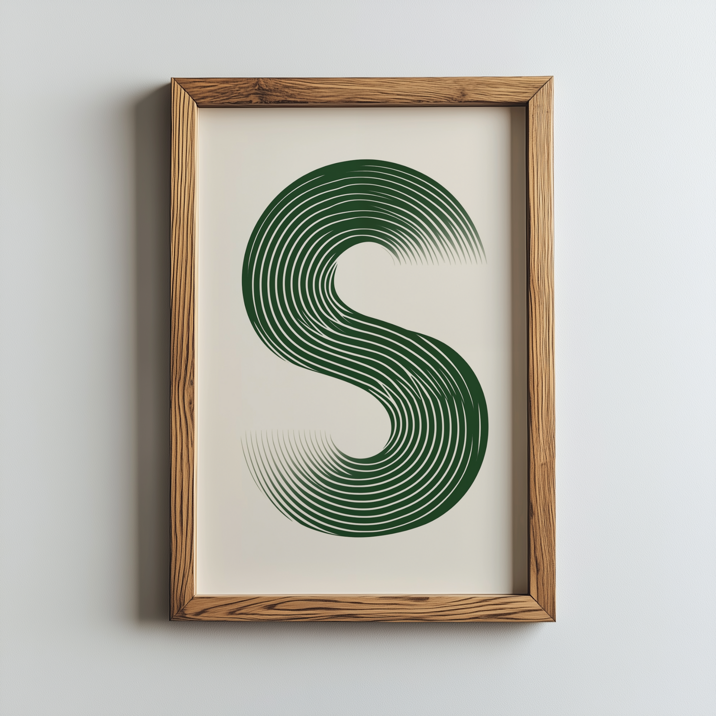 Minimalistisches S-Design in Grün und Weiß - Pixara