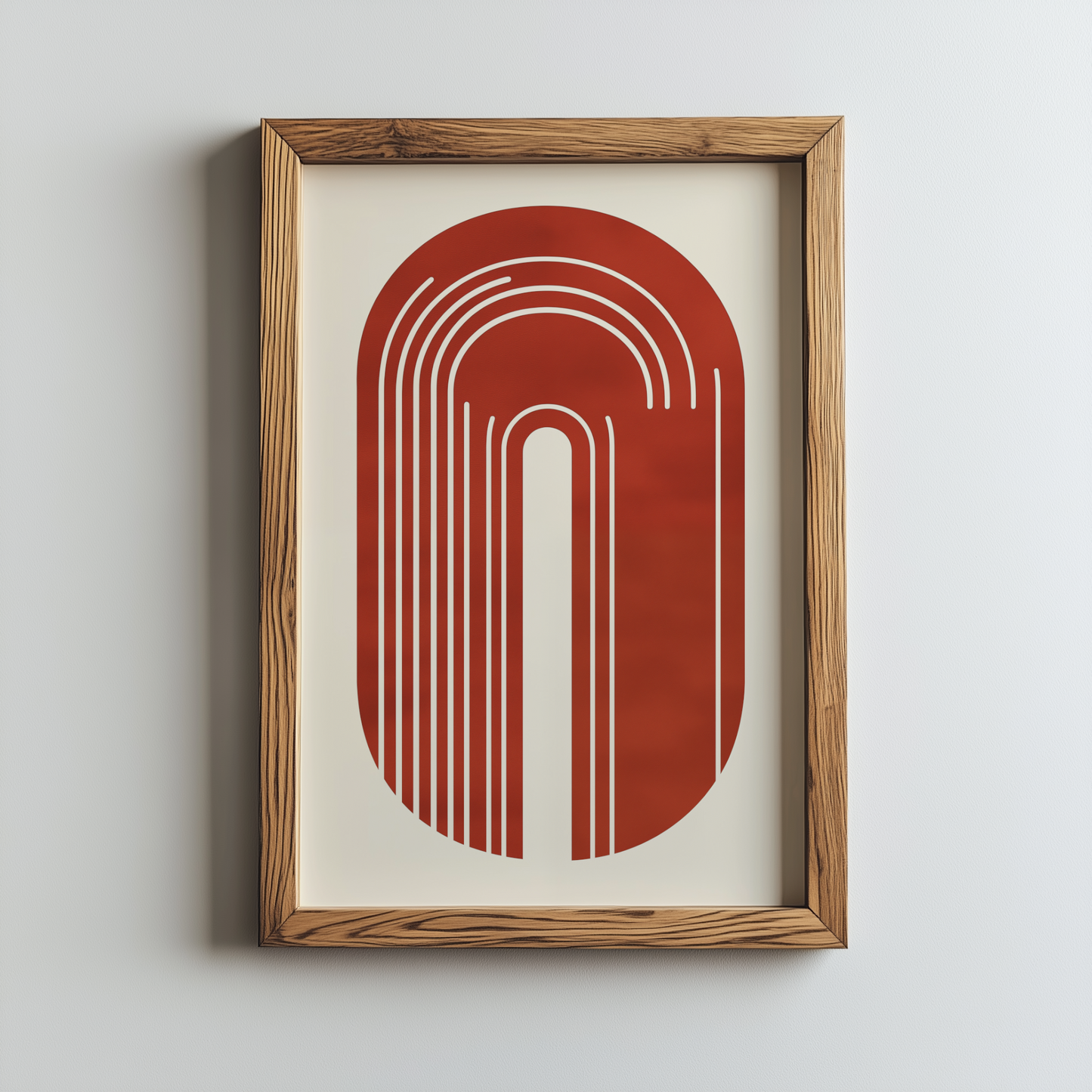 Modernes minimalistisches Poster mit geschwungenen Linien in Rot - Pixara