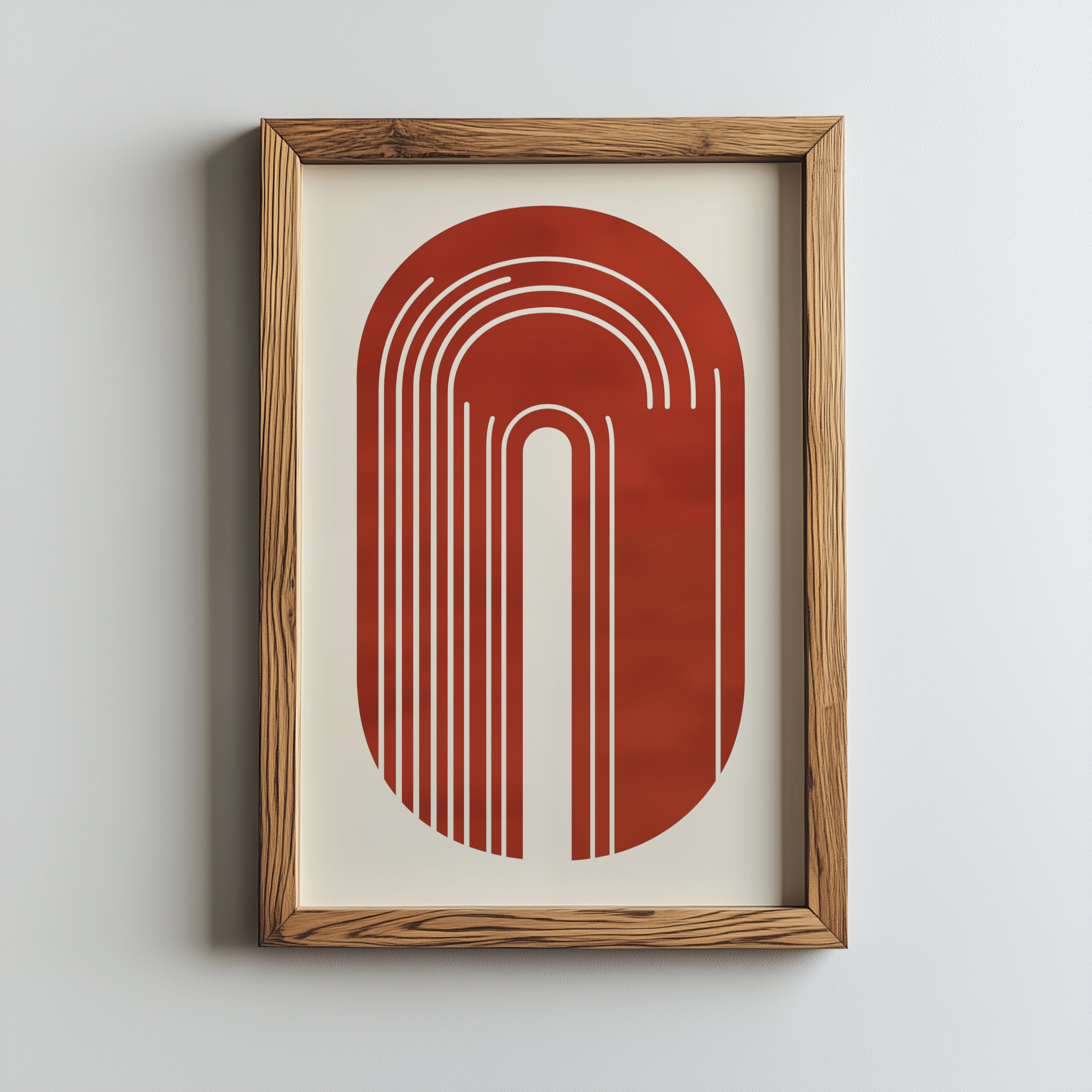 Modernes minimalistisches Poster mit geschwungenen Linien in Rot - Pixara