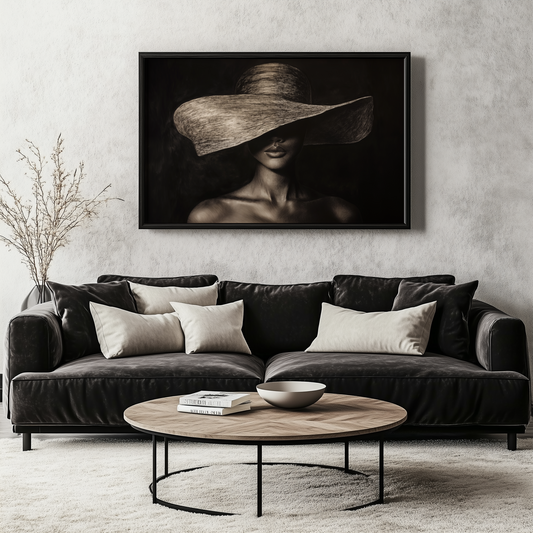 Monochrome Mystik | Gerahmte Leinwand - Pixara