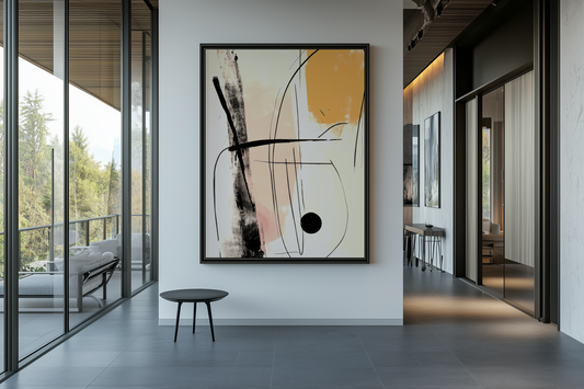 Abstrakte Linienkunst | Gerahmte Leinwand - Pixara