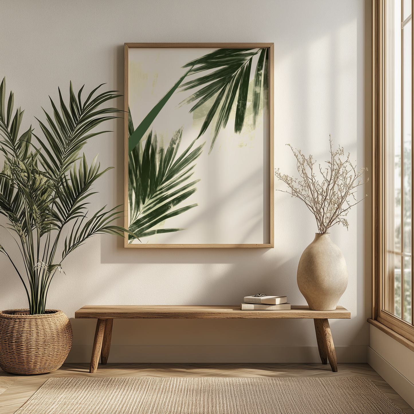 Tropische Harmonie – Minimalistische Palmblätter - Pixara