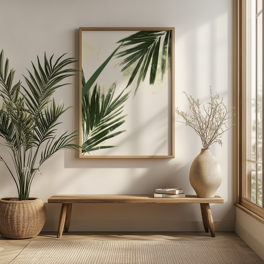 Tropische Harmonie – Minimalistische Palmblätter - Pixara
