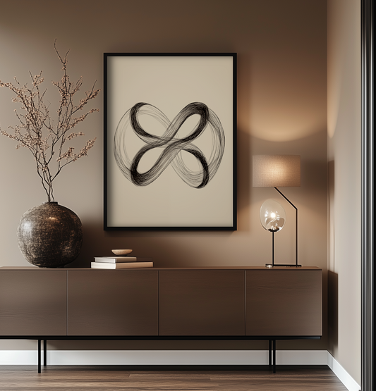 Unendlichkeit – Minimalistische Linienkunst - Pixara
