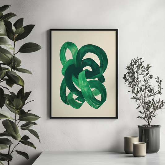 Verschlungene grüne Pinselstriche - Pixara