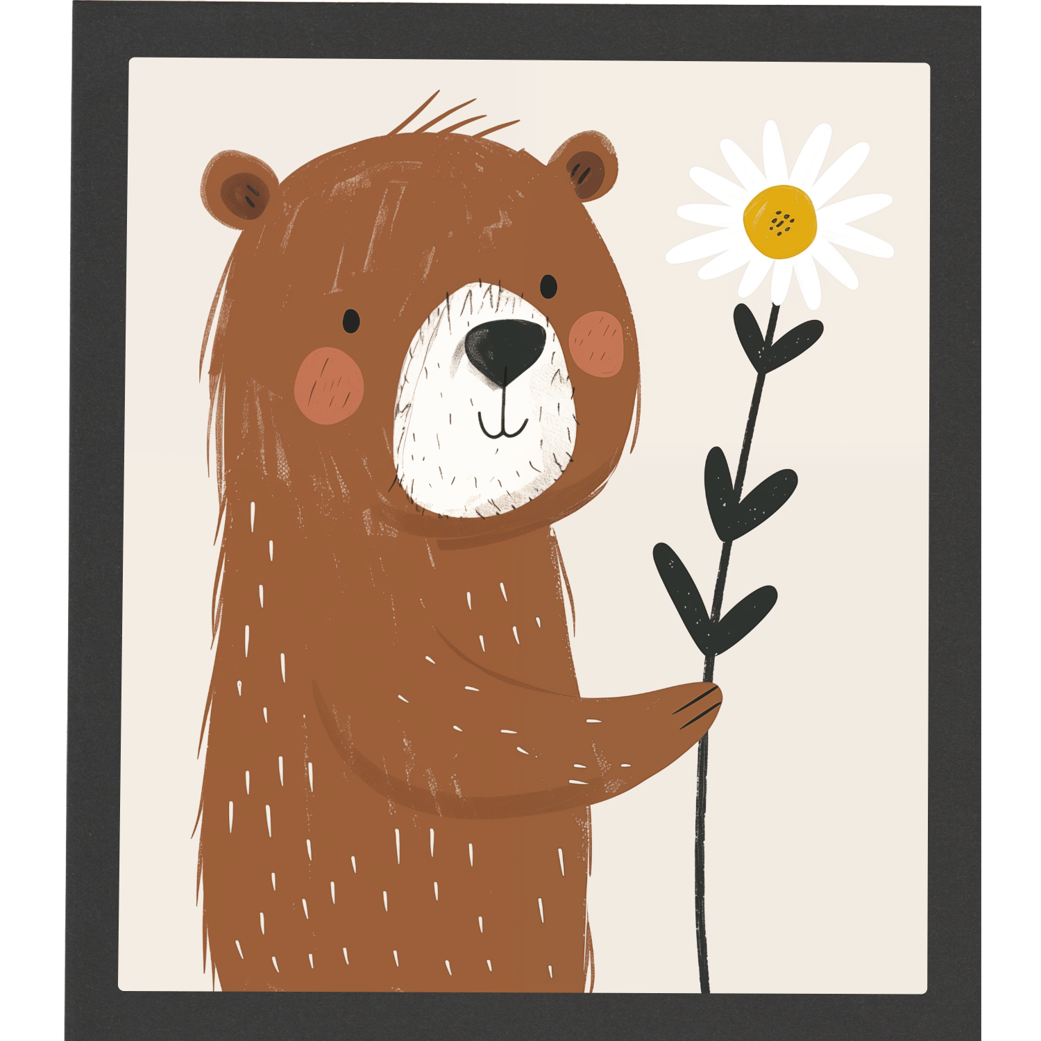 Kinderzimmerposter - Bär und Fuchs und Regenbogen