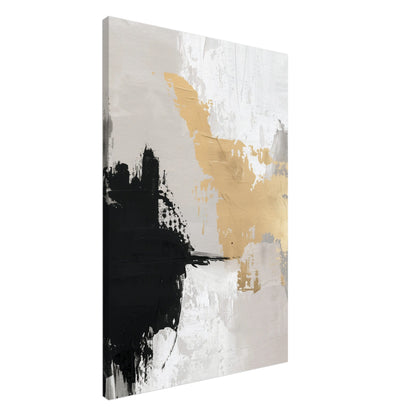 Golden Brushstroke Harmony 60x90 cm Leinwand - Pixara