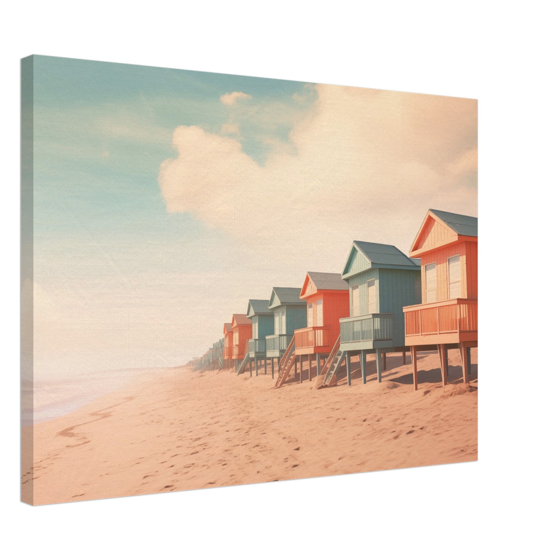 Farbtupfer am Strand Leinwand 50x70 cm - Pixara