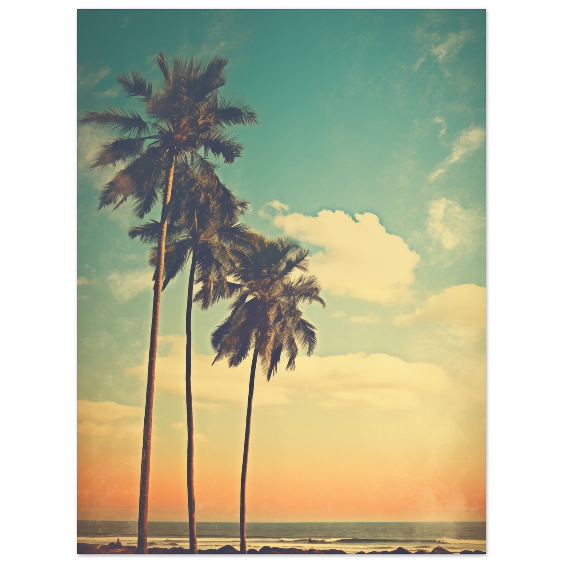 Retro Strandidyll Poster 30x40 cm - Pixara