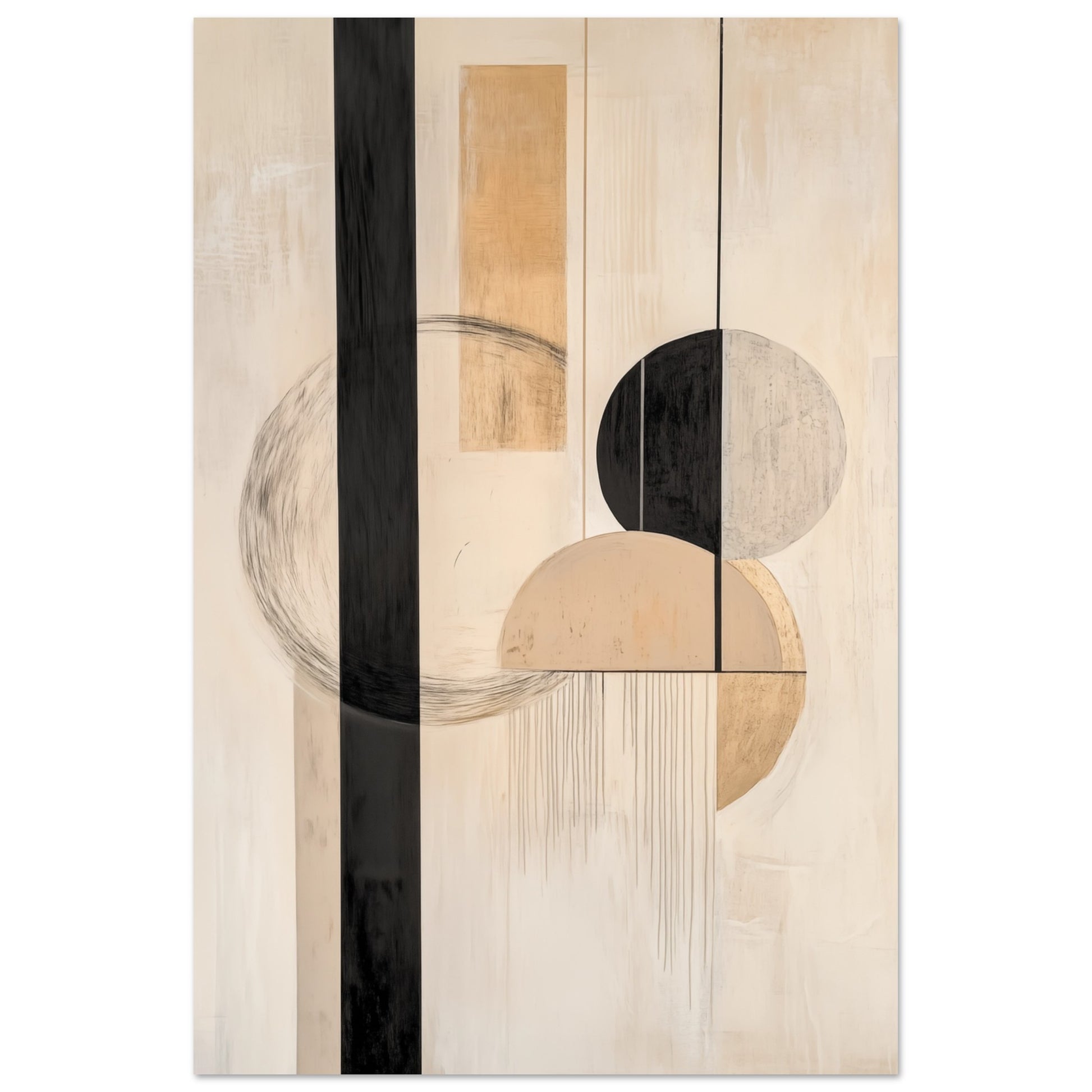 Zeitlose Geometrie – Minimalistische Komposition 60x90 cm - Pixara