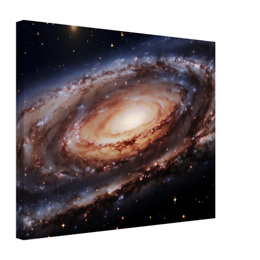 Leinwand „Andromeda in Detail“ mit leuchtender Andromedagalaxie vor schwarzem Sternenhimmel, 40 × 50 cm
