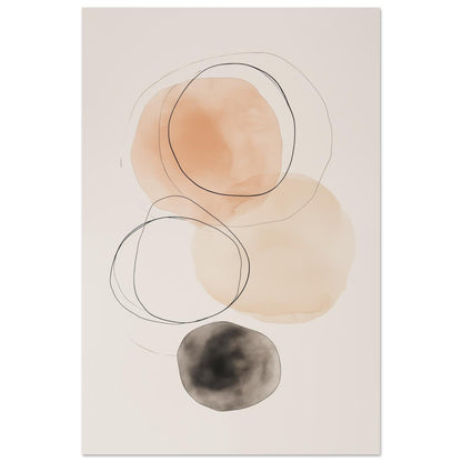 Balance der Kreise – Japandi Minimalismus Poster 60x90 cm - Pixara