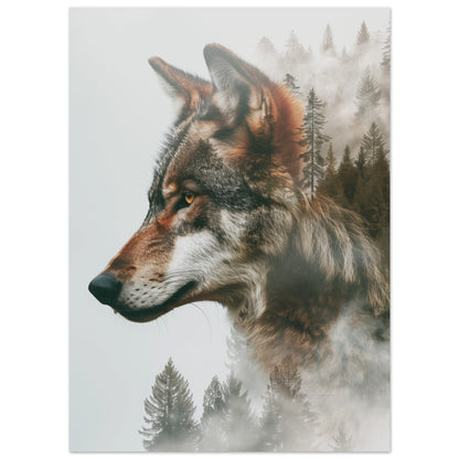 Wolf im Wald 13x18 cm - Pixara