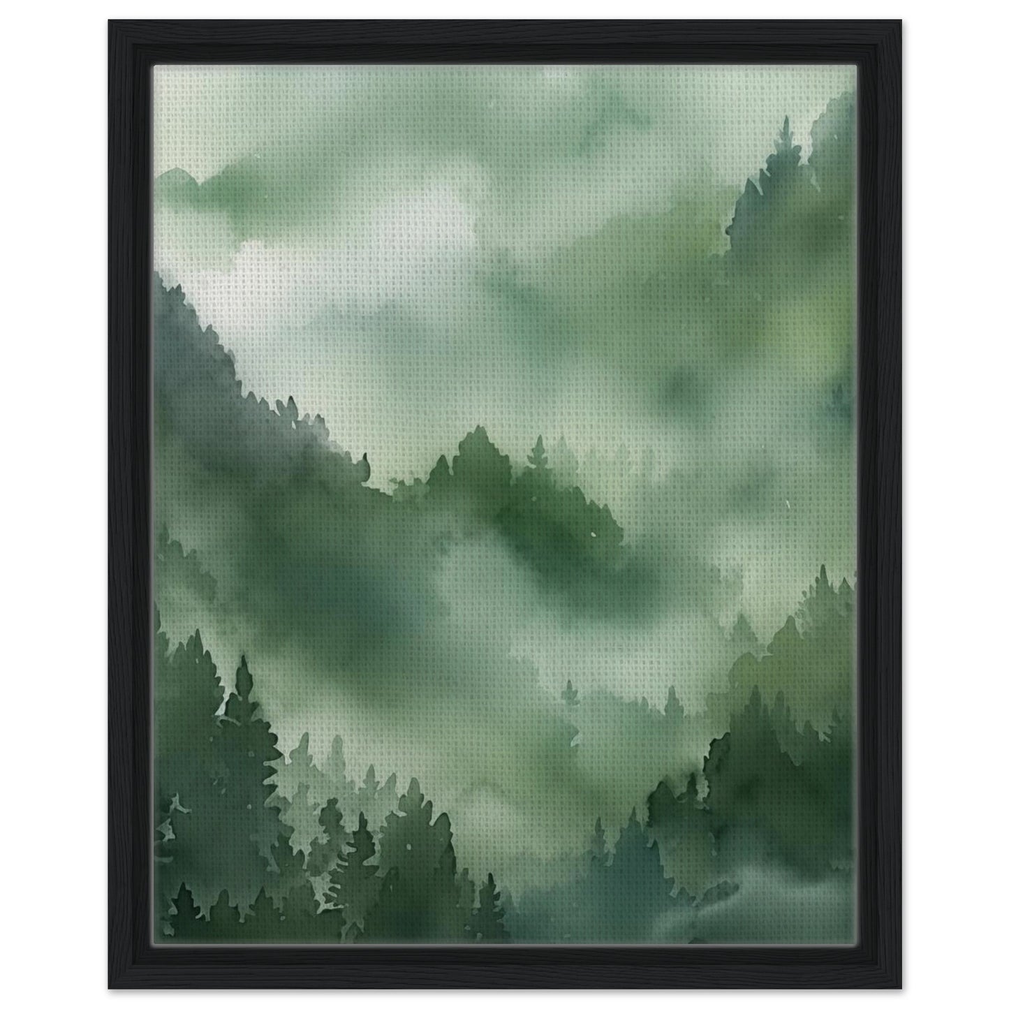 Morgendämmerung im Urwald | Gerahmte Leinwand Schwarzer Rahmen 40x50 cm - Pixara