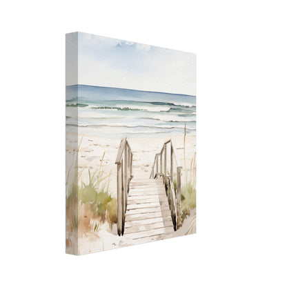 Strandzugang Leinwand 20x25 cm - Pixara