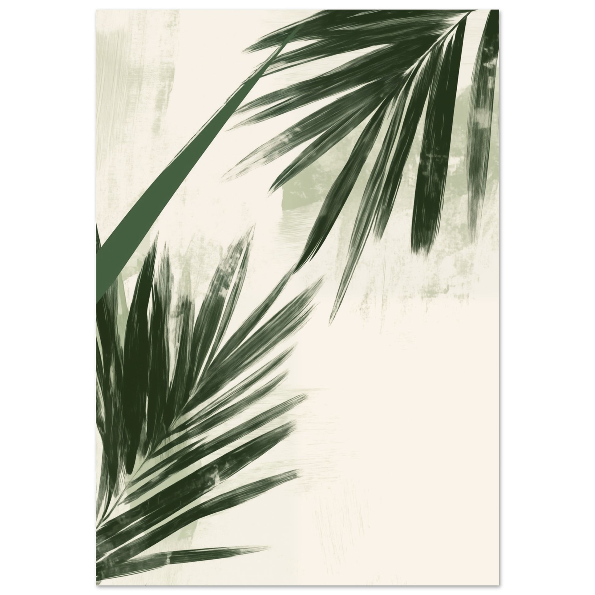 Tropische Harmonie – Minimalistische Palmblätter Poster 70x100 cm - Pixara