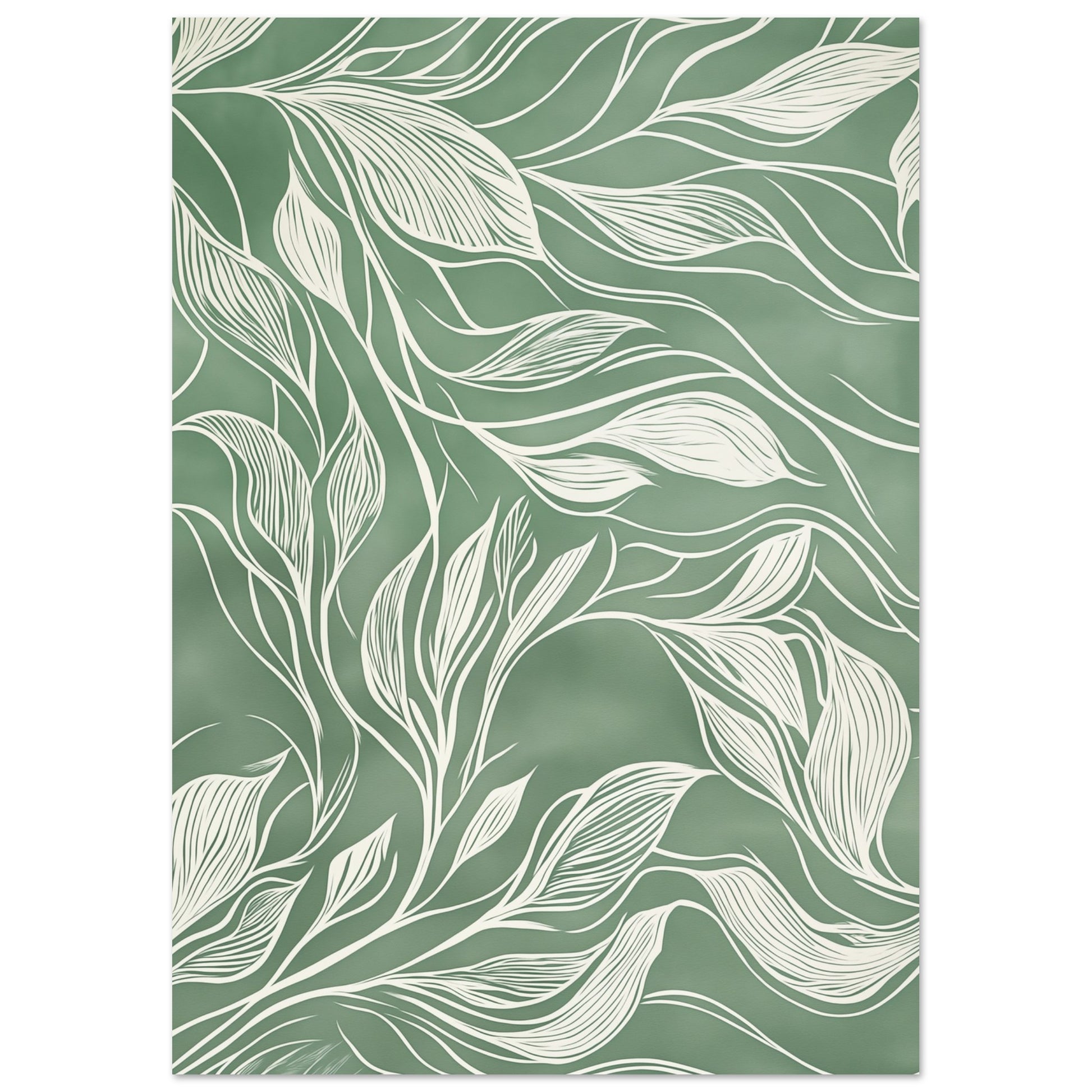 Fließende Eleganz – Abstrakte botanische Linienkunst Poster A4 21x29.7 cm - Pixara