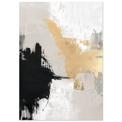 Golden Brushstroke Harmony A4 21x29.7 cm Poster - Pixara