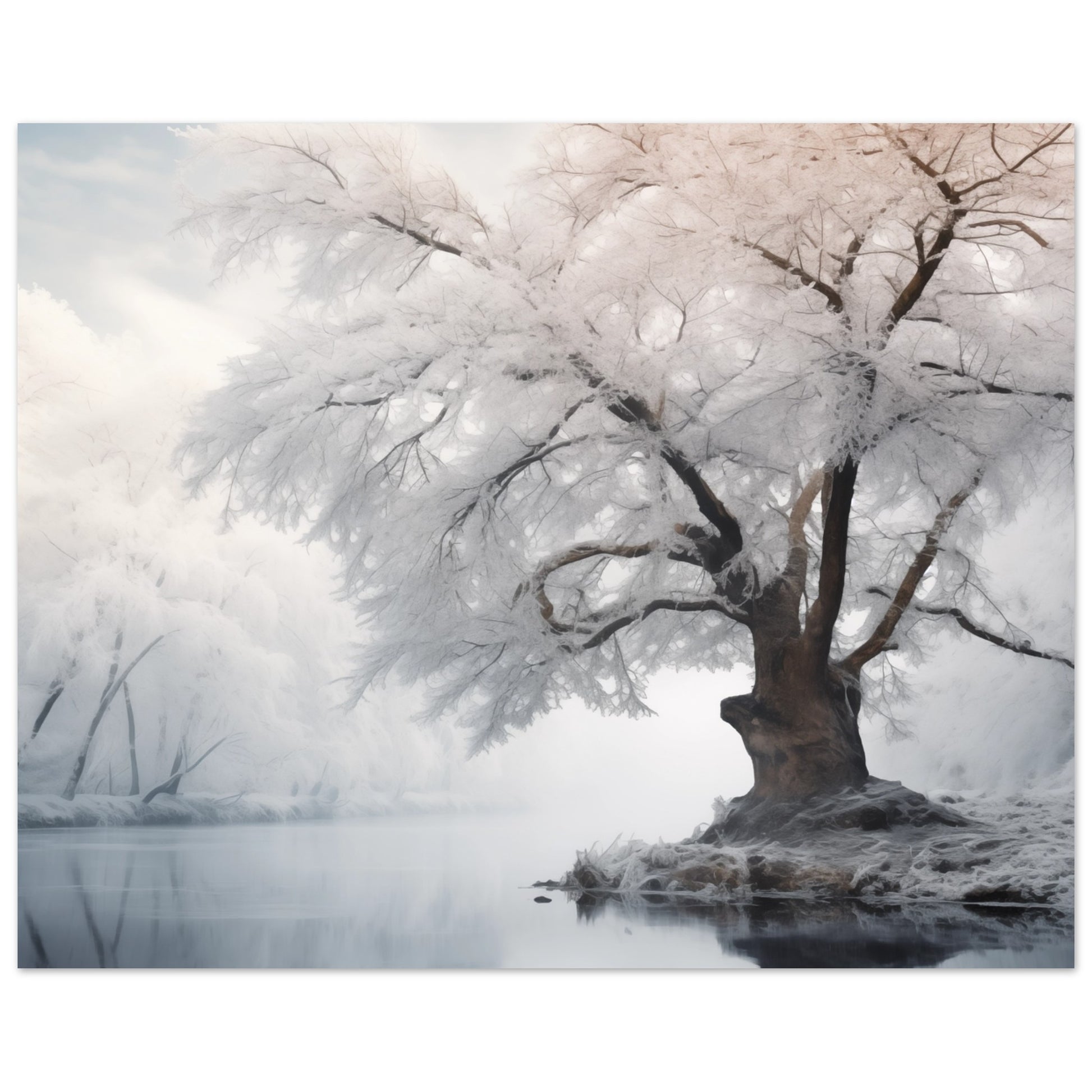 Wintertraum am See Poster 20x25 cm - Pixara