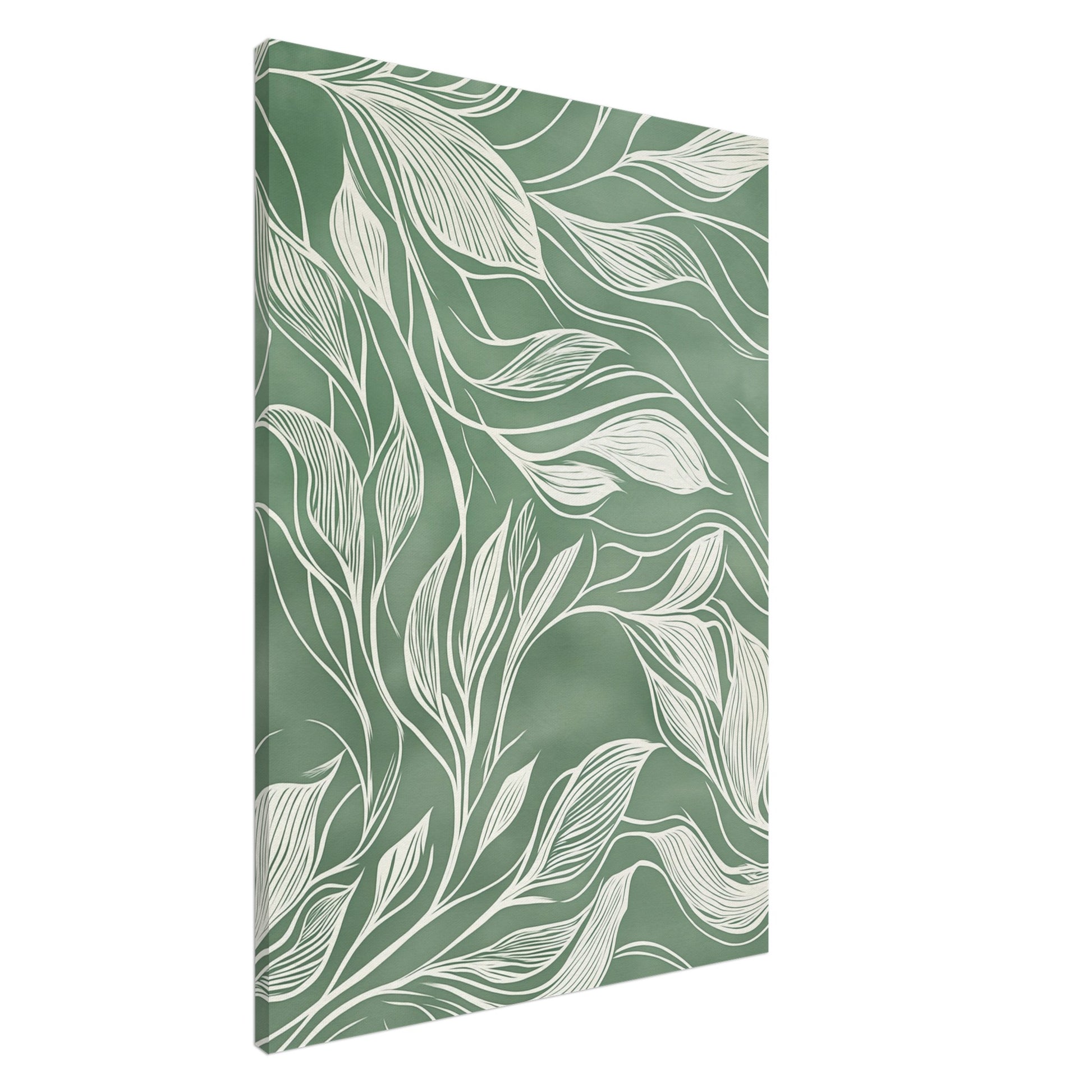 Fließende Eleganz – Abstrakte botanische Linienkunst Leinwand 70x100 cm - Pixara