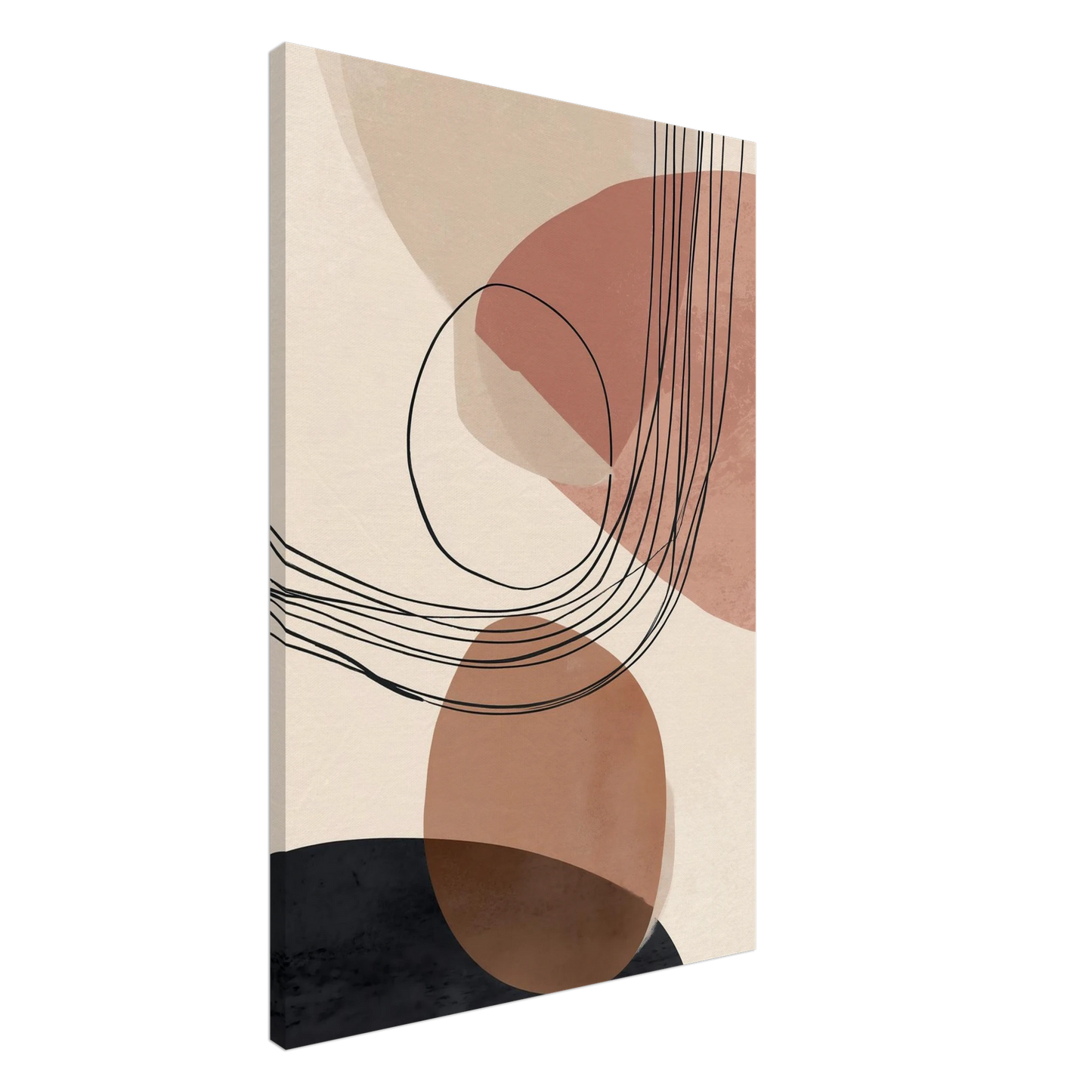 Modern Shapes II – Abstrakte Balance in warmen Tönen Leinwand 60x90 cm - Pixara
