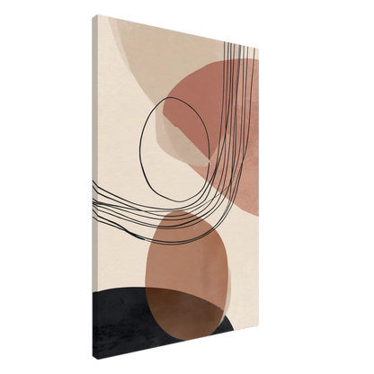 Modern Shapes II – Abstrakte Balance in warmen Tönen Leinwand 60x90 cm - Pixara