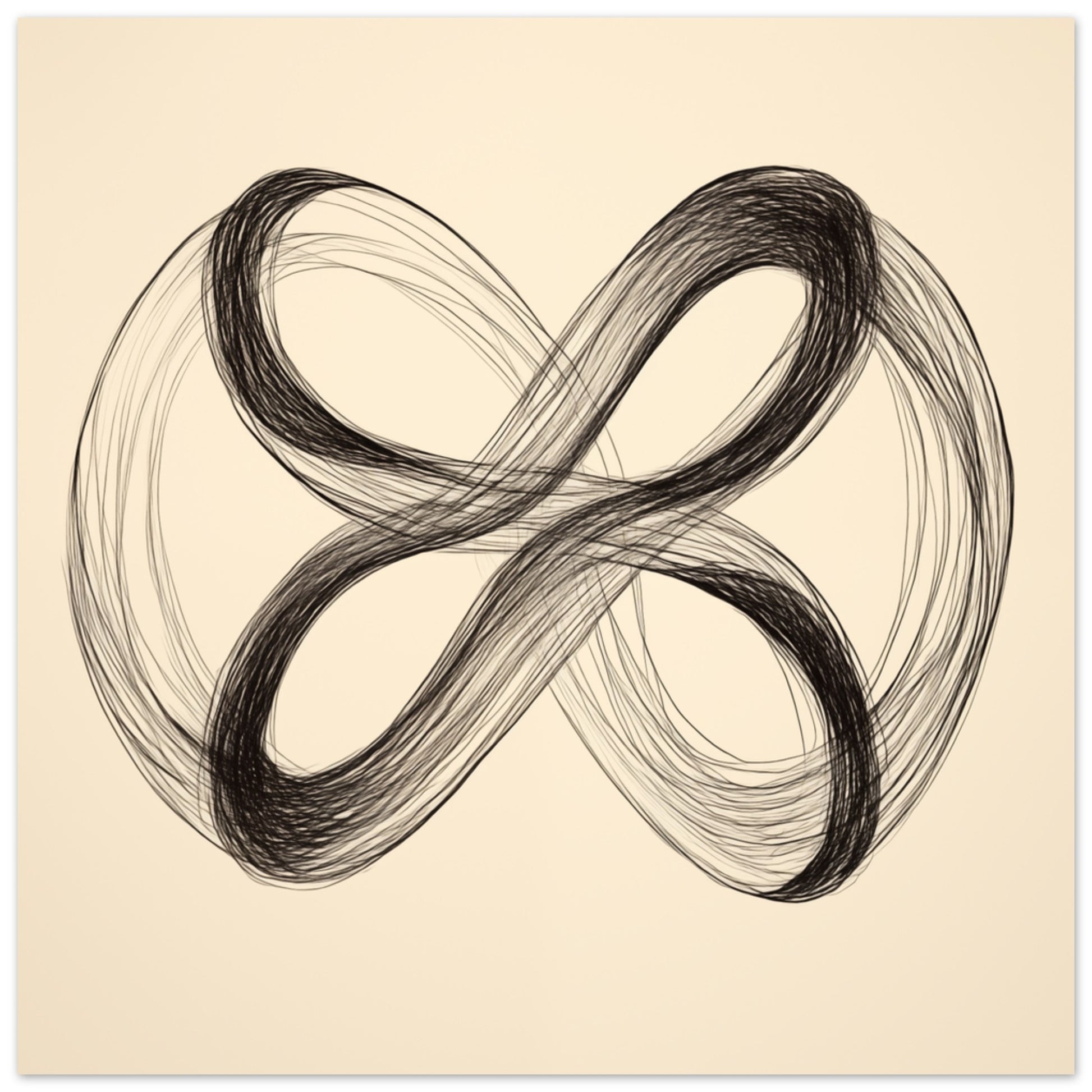 Unendlichkeit – Minimalistische Linienkunst 30x30 cm - Pixara