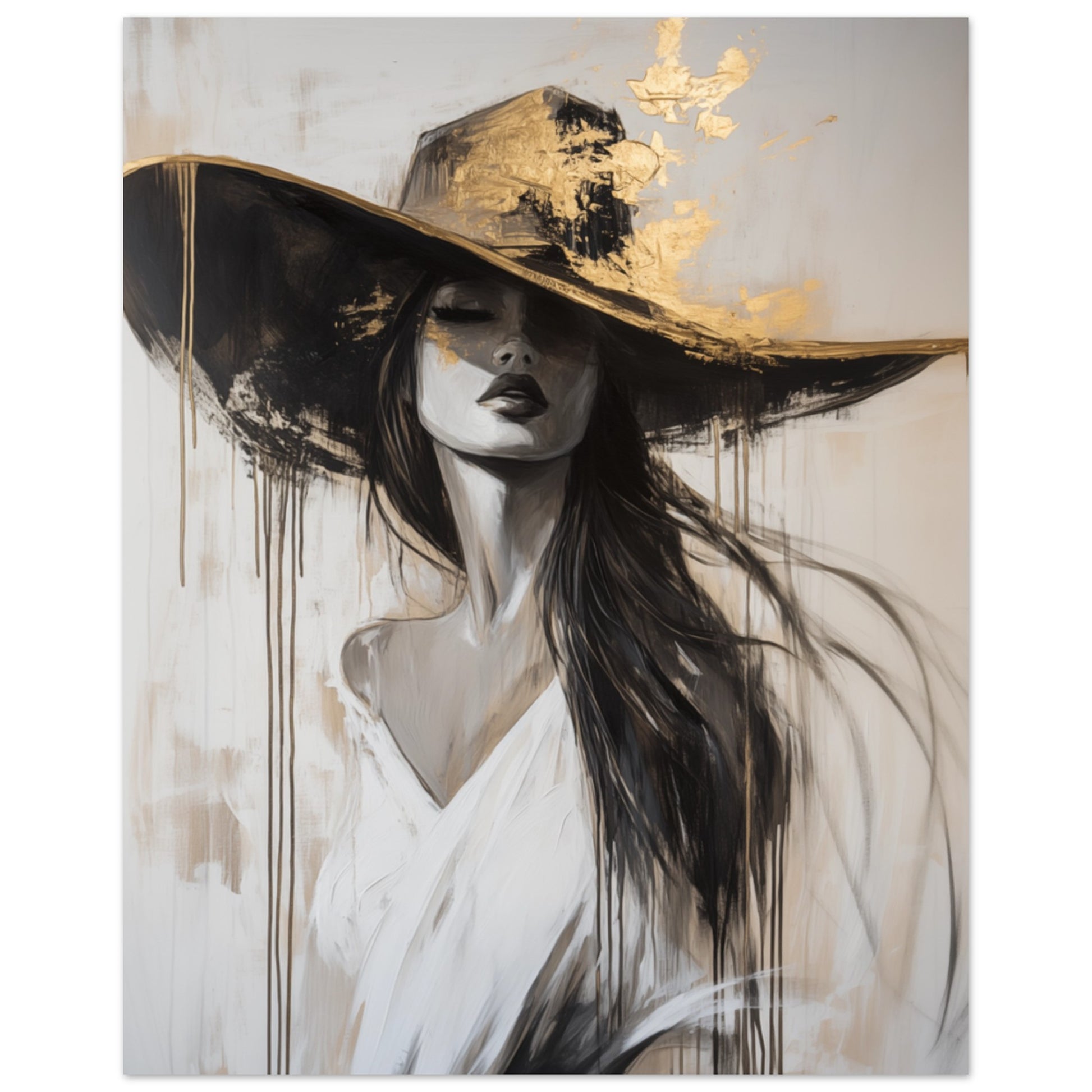 Elegante Frau mit Hut Poster 40x50 cm - Pixara