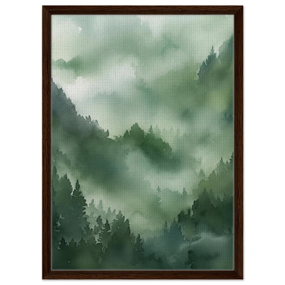 Morgendämmerung im Urwald | Gerahmte Leinwand Rahmen aus dunklem Holz 50x70 cm - Pixara