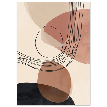Modern Shapes II – Abstrakte Balance in warmen Tönen Poster 21x29.7 cm - Pixara