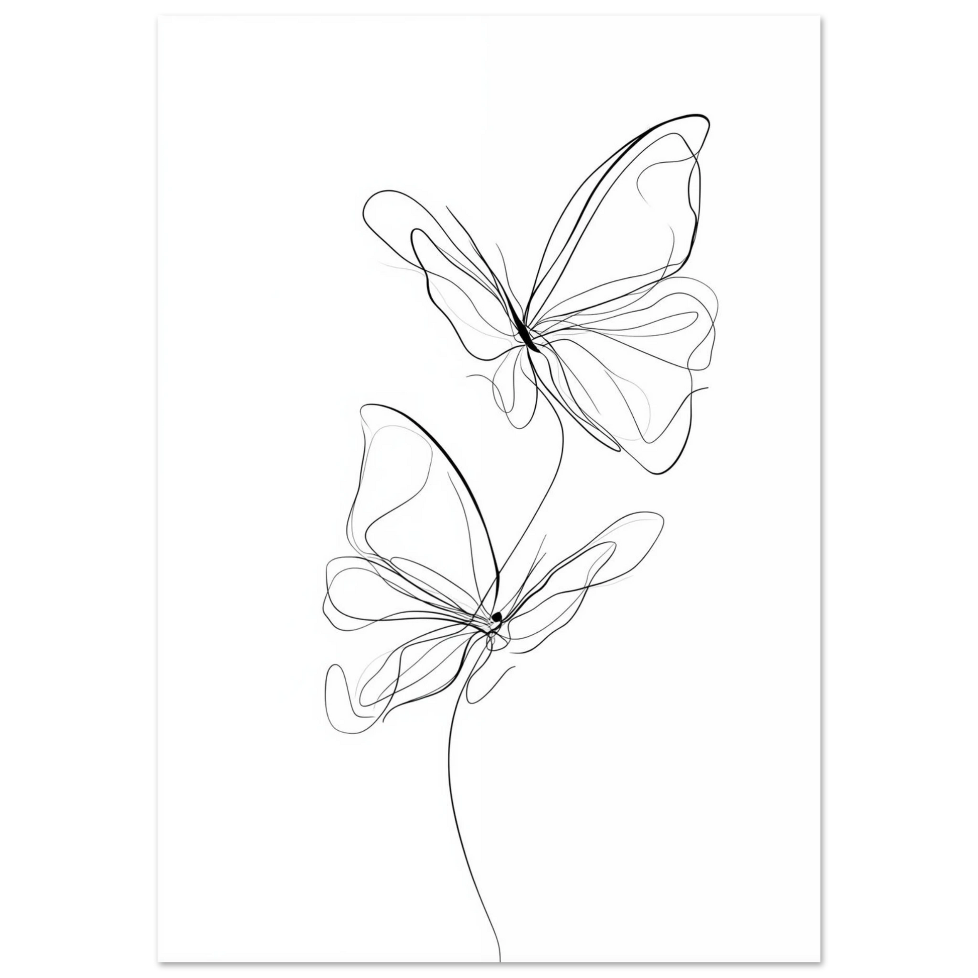 Federleicht – Schmetterlinge in Linie Poster 70x100 cm - Pixara