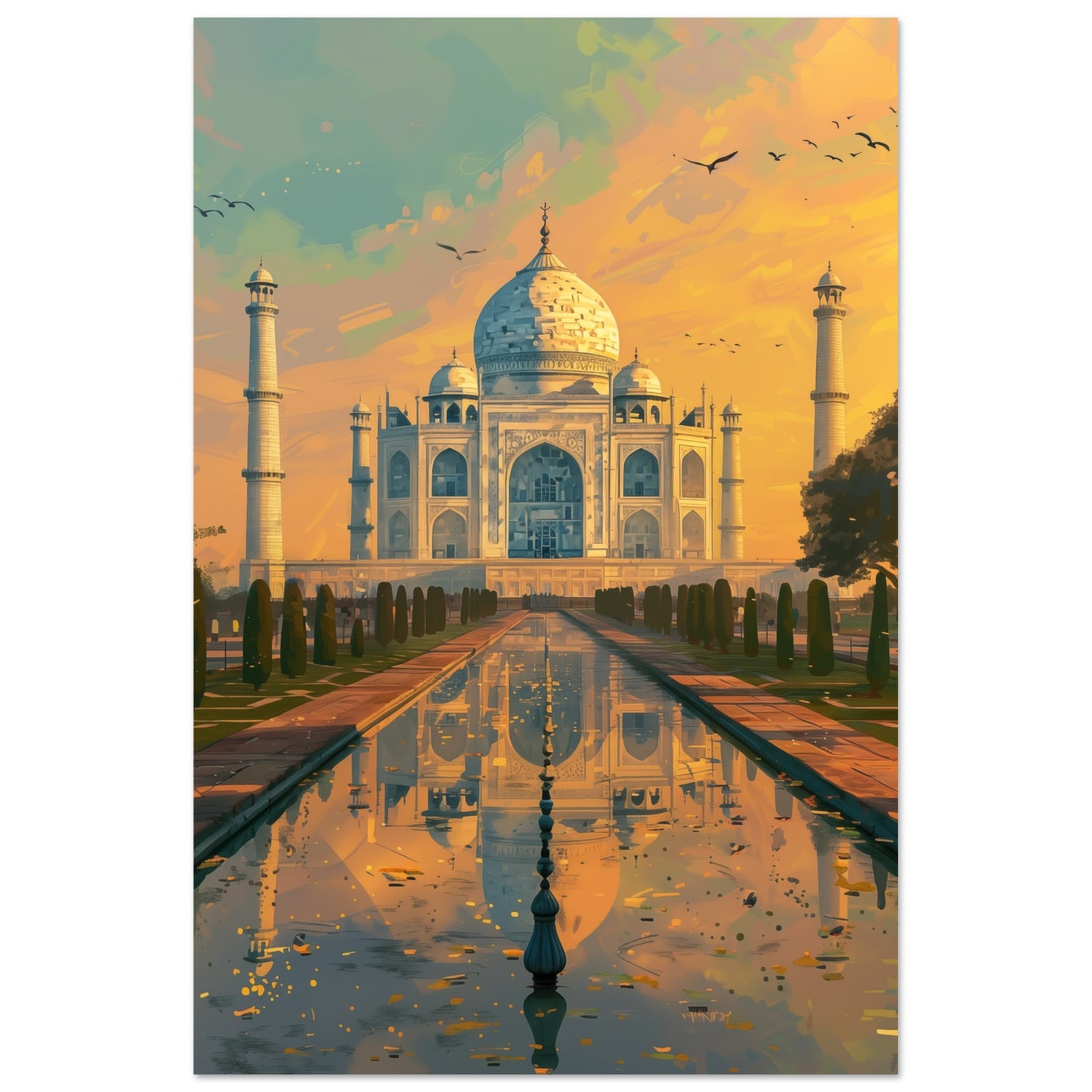 Taj Mahal in der Morgendämmerung 60x90 cm - Pixara