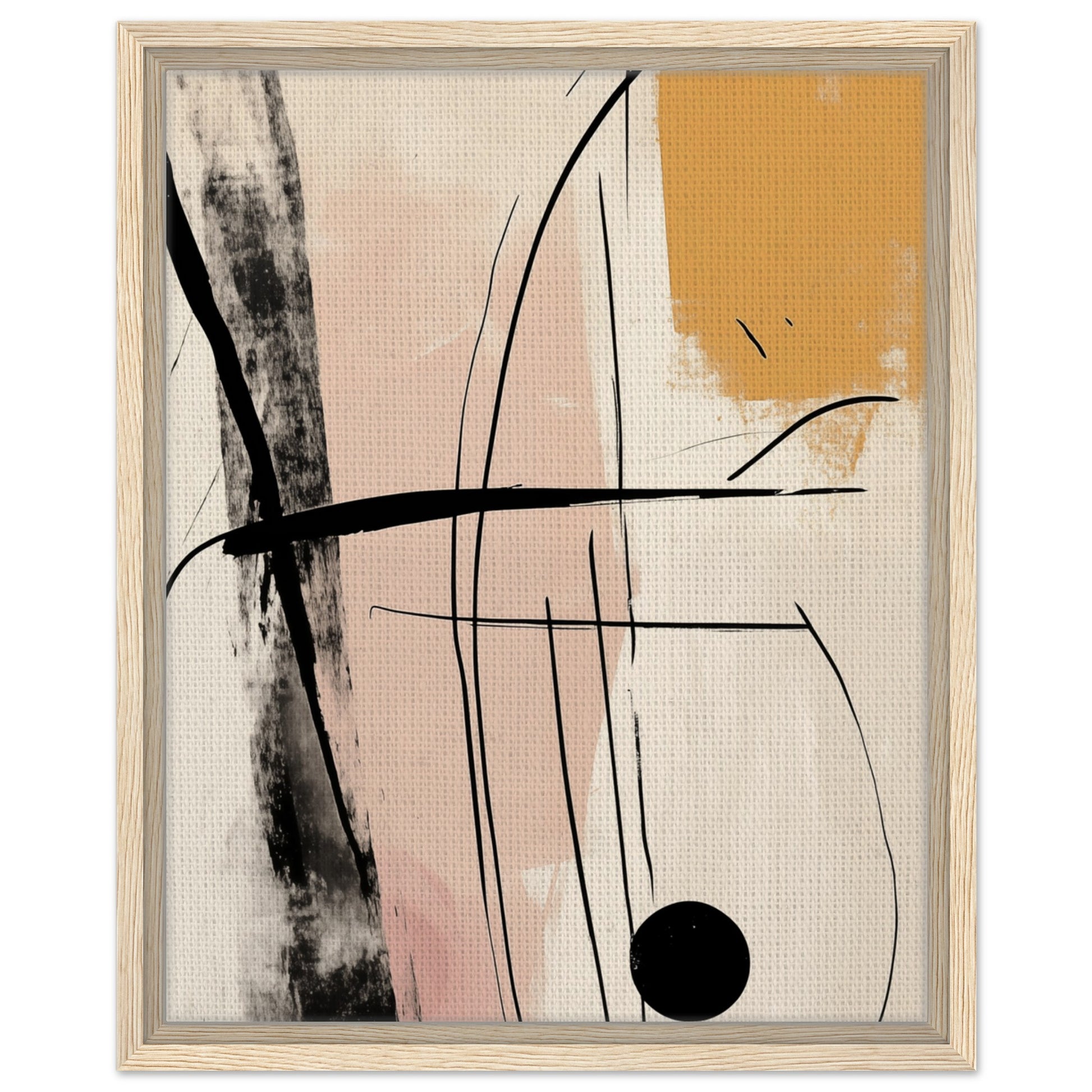 Abstrakte Linienkunst | Gerahmte Leinwand Holzrahmen 40x50 cm - Pixara