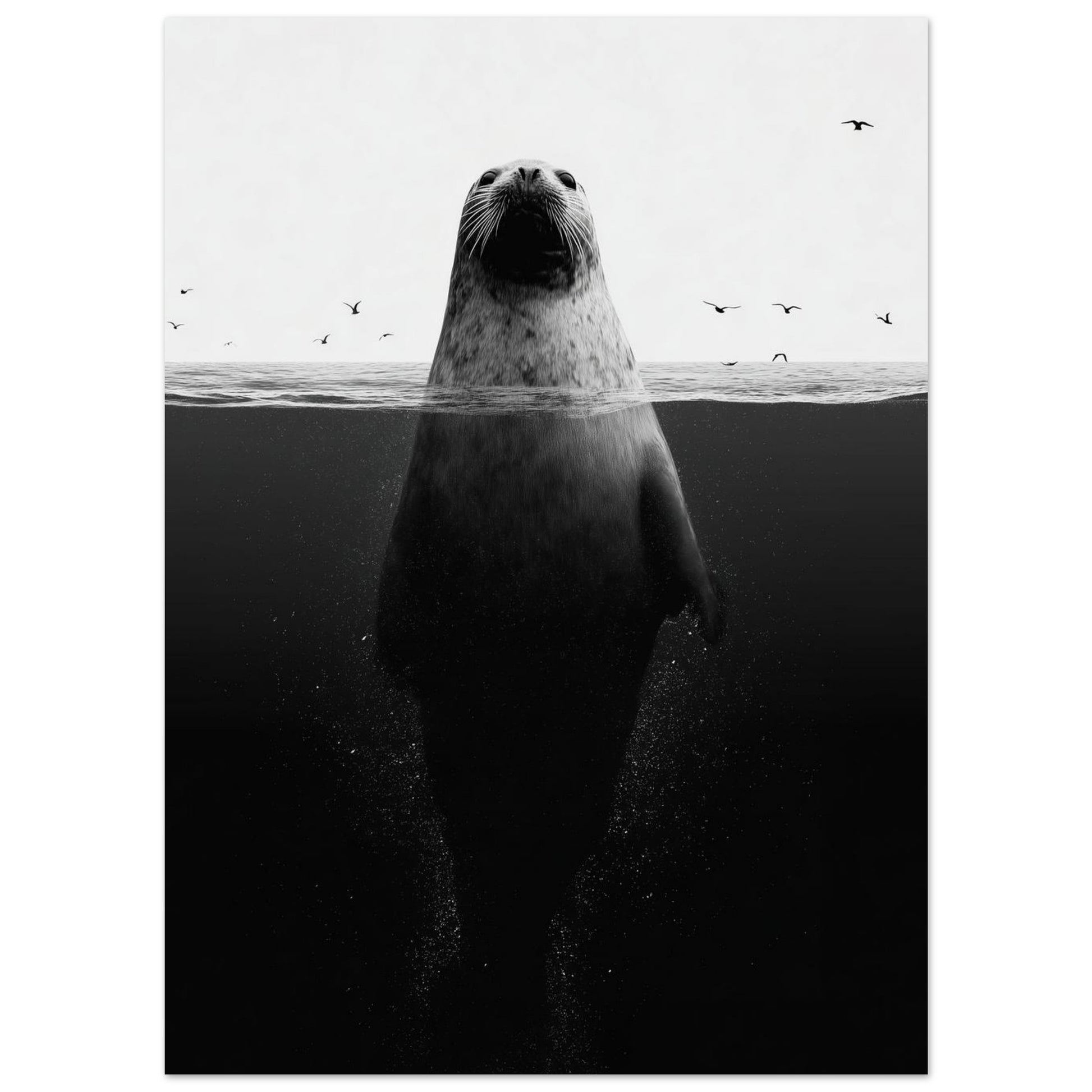 Robbe im Meer – Stille unter der Oberfläche 13x18 cm - Pixara