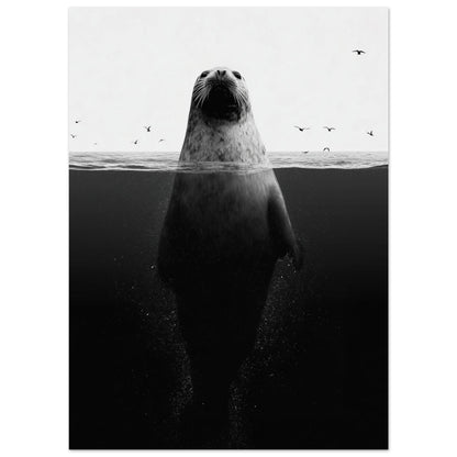 Robbe im Meer – Stille unter der Oberfläche 13x18 cm - Pixara