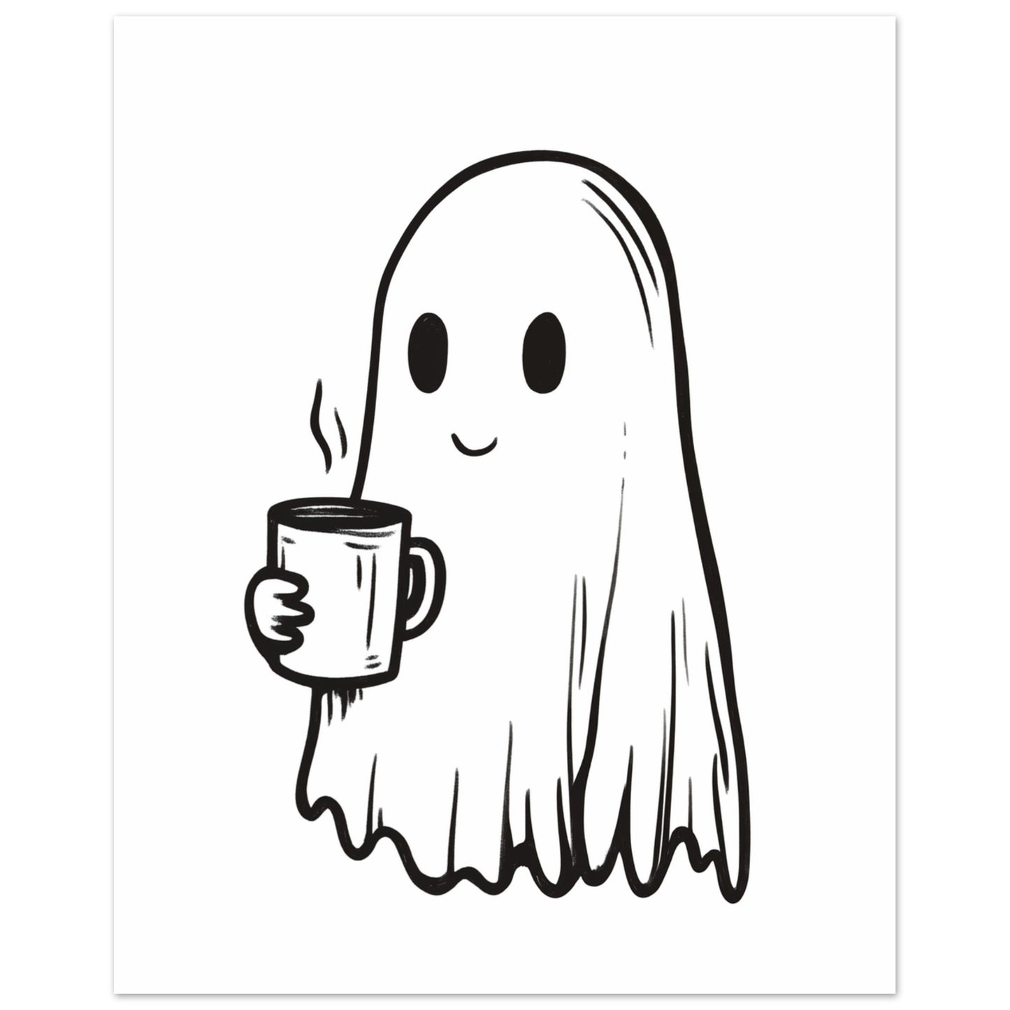 Spooky Coffee Ghost 40x50 cm - Pixara