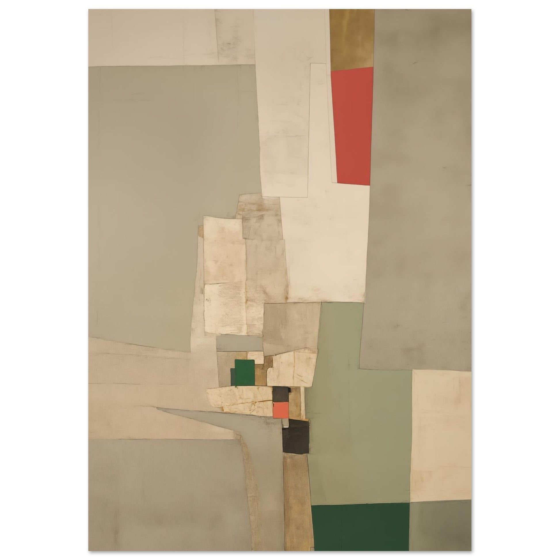 Abstrakte Komposition in gedeckten Tönen A4 21x29.7 cm - Pixara