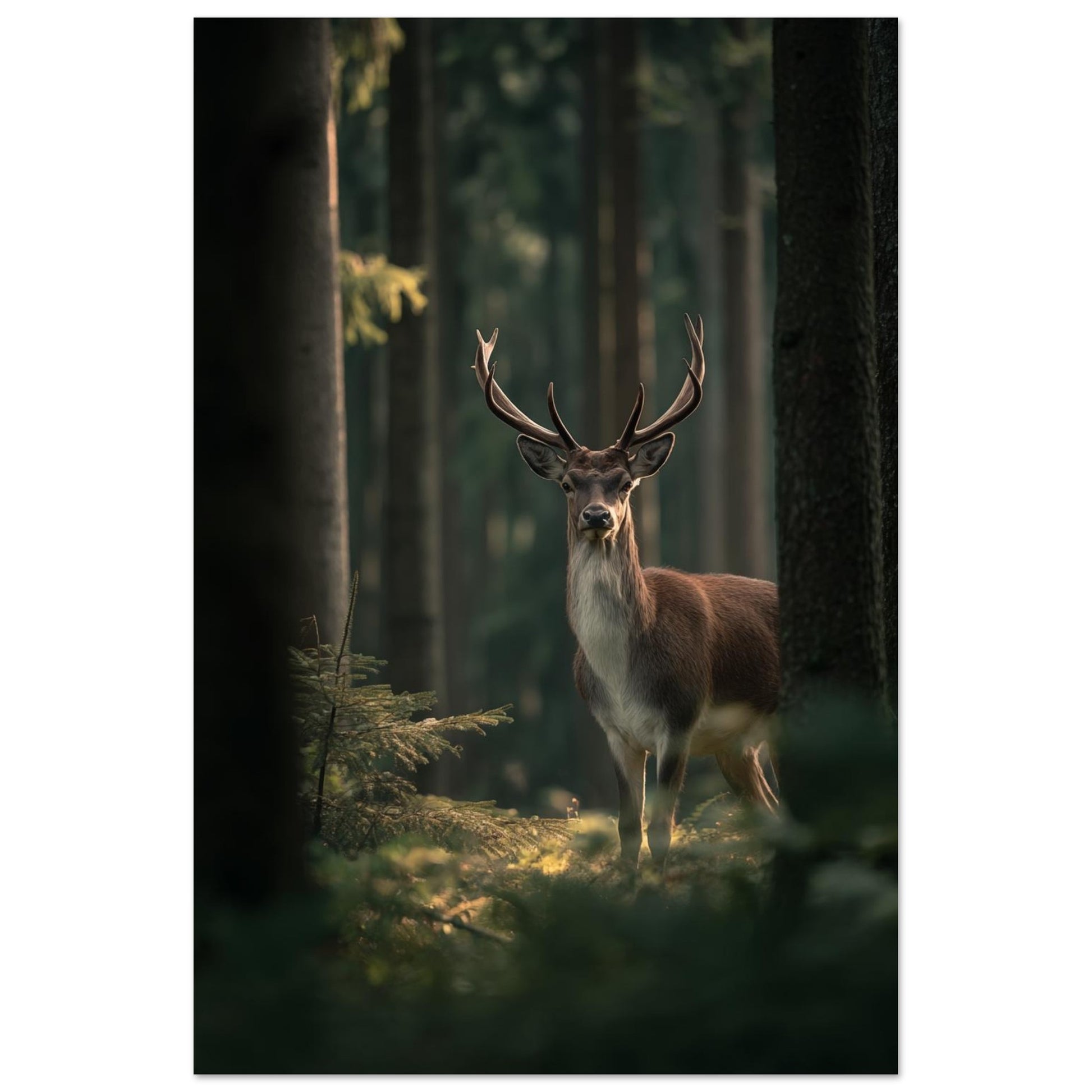 Edelhirsch im Morgenlicht 60x90 cm - Pixara