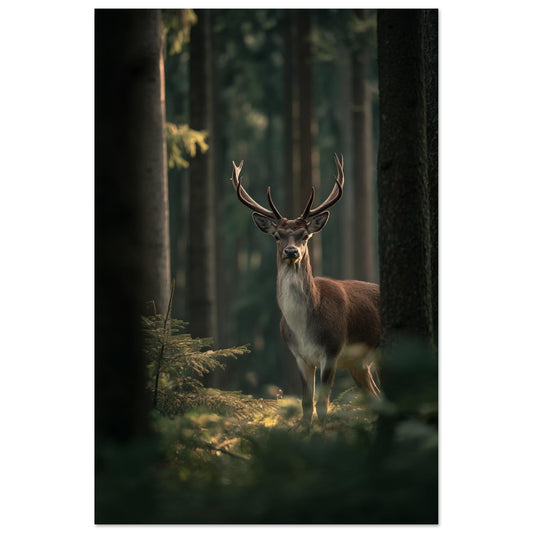 Edelhirsch im Morgenlicht 60x90 cm - Pixara