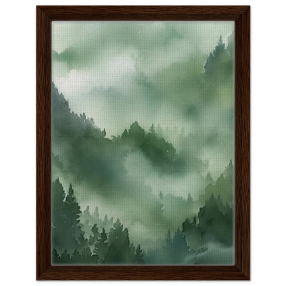 Morgendämmerung im Urwald | Gerahmte Leinwand Rahmen aus dunklem Holz 30x40 cm - Pixara