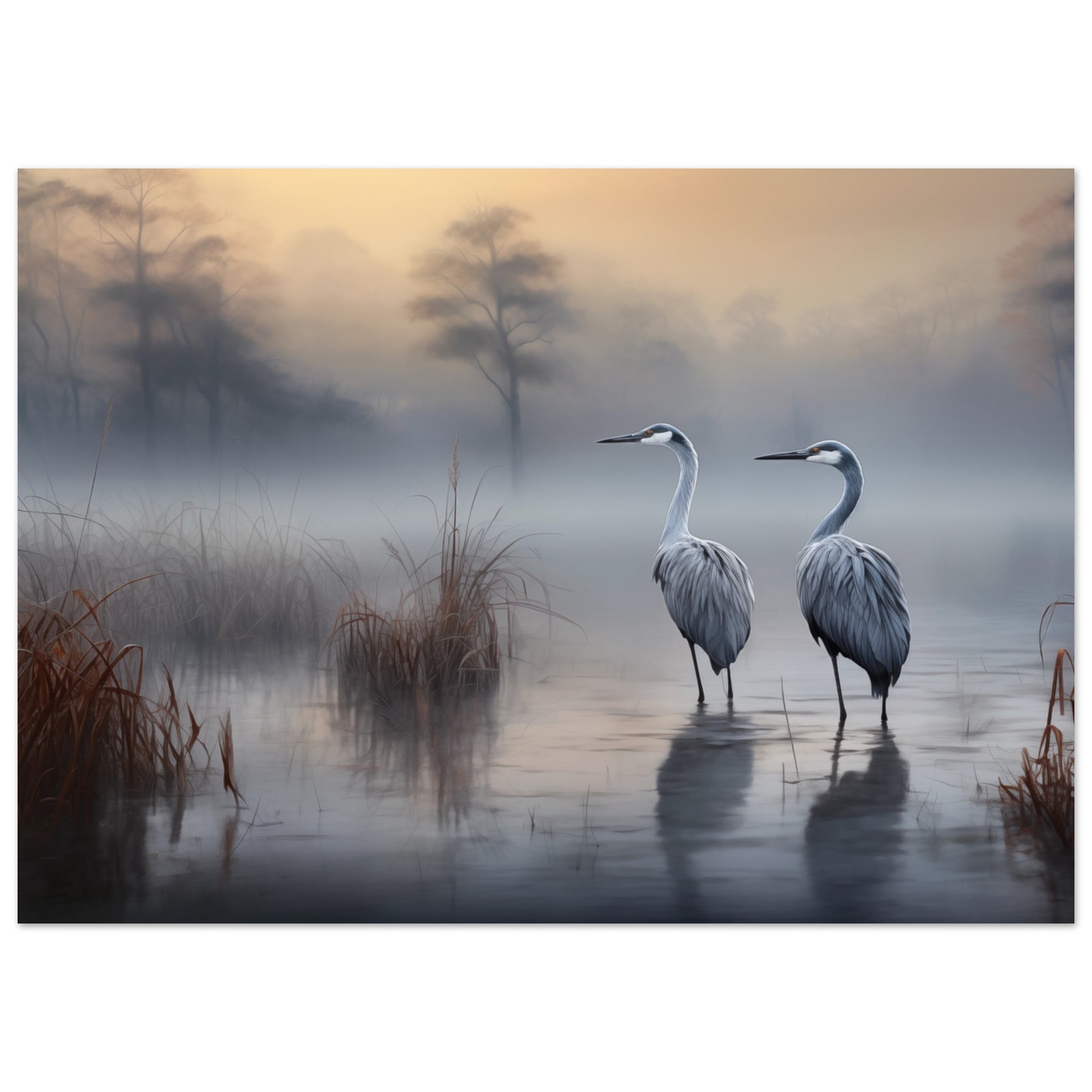 Morgendämmerung der Kraniche Poster 50x70 cm - Pixara