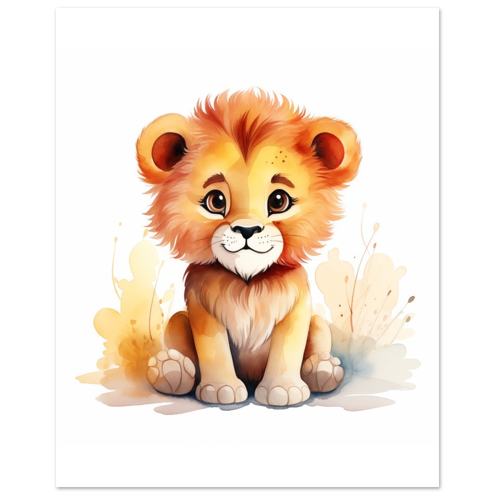 Löwe "Leo" Poster 20x25 cm - Pixara