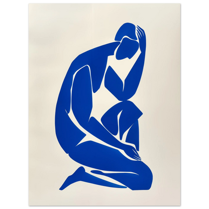 Stille Figur in Blau Poster 30x40 cm - Pixara