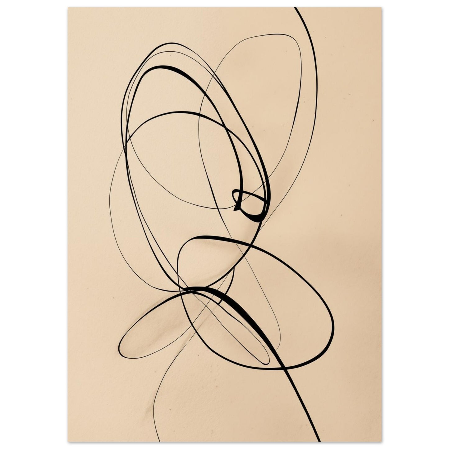 Tanz der Linien – Abstrakte Bewegung in Minimalismus 13x18 cm - Pixara